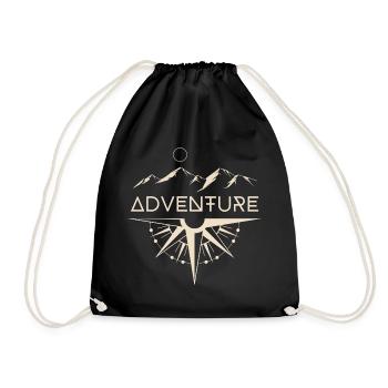 Adventure Mountains Compass - Drawstring Bag - black - Front