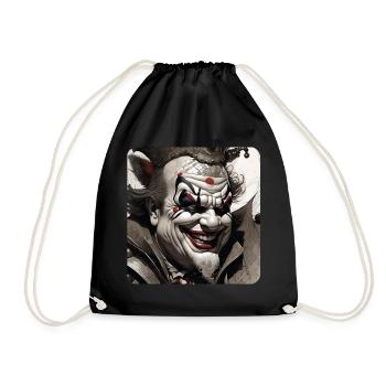 Evil Laughing Horror Joker Clown Fool - Drawstring Bag - black - Front