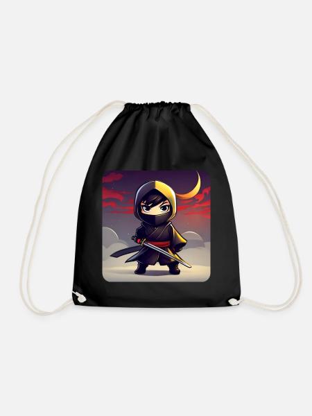 Niedlicher Anime Ninja - Turnbeutel - Schwarz