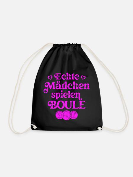 Echte Mädchen spielen Boule Bouler Boccia Spiel - Turnbeutel - Schwarz