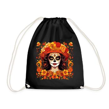 Los Muertos Jour Des Morts Femme Halloween - Sac de sport léger - noir - Devant