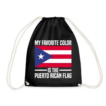 Puerto Rico Flagge | Puerto Ricaner Geschenkideen - Turnbeutel - Schwarz - Vorne
