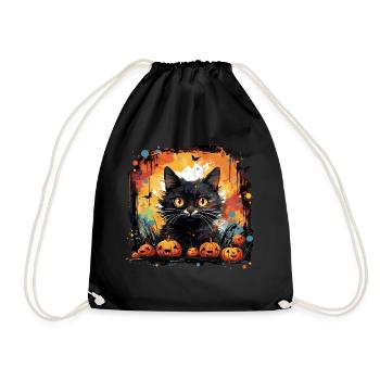 Halloween Pumpkin Cat - Petits monstres mignons - Sac de sport léger - noir - Devant