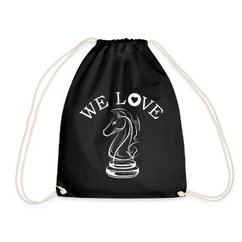 Cheval Echecs Symbole Love Club Illustration icône - Sac de sport léger - noir - Devant