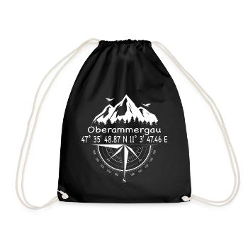 Koordinaten Oberammergau - Turnbeutel - Schwarz - Vorne