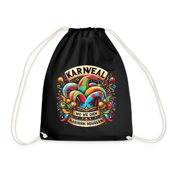 Carnival of Fools - Drawstring Bag - black - Front