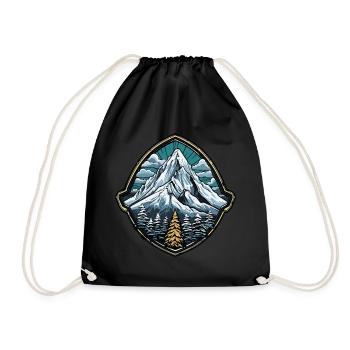 Mountains Mountaineer Symbol - Drawstring Bag - black - Front