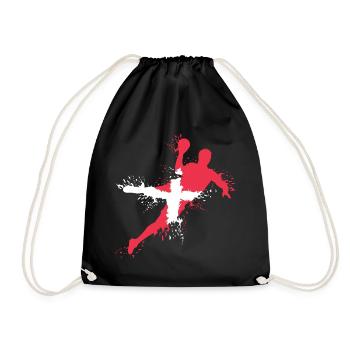 Handball Team Denmark Handball Player Symbol Throw icon - Drawstring Bag - black - Front