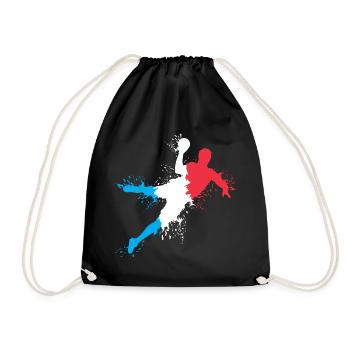Handball Team France Handball Player Explosion European Championship - Drawstring Bag - black - Front