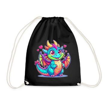 Colorful Dragon - Drawstring Bag - black - Front