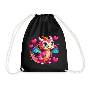 Dragon coloré - Sac de sport léger - noir - Devant
