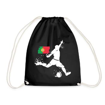 Fußball Spieler Explosion Portugal EM 2024 Symbol - Turnbeutel - Schwarz - Vorne