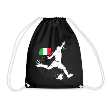 Fußball Team Italien Spieler Explosion EM 2024 - Turnbeutel - Schwarz - Vorne