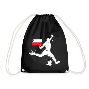 Soccer Player Blast Poland World Cup Icon - Drawstring Bag - black - Front