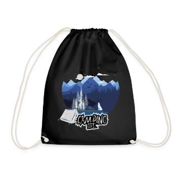 Camping Life Mountain Night - Drawstring Bag - black - Front