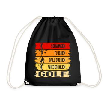Schwingen - Fluchen - Ball suchen - Wiederholen - Turnbeutel - Schwarz - Vorne