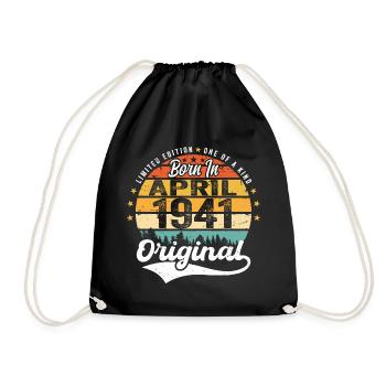 Cadeau d'anniversaire d'avril 1941 Millésime d'avril 1941 - Sac de sport léger - noir - Devant