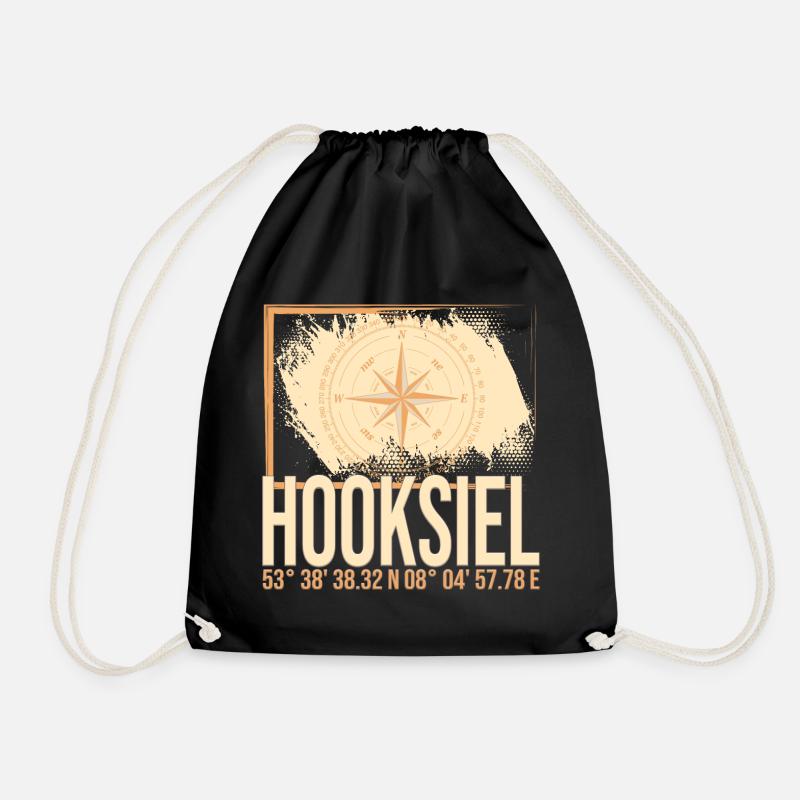 Hooksiel Koordinaten - Turnbeutel - Schwarz