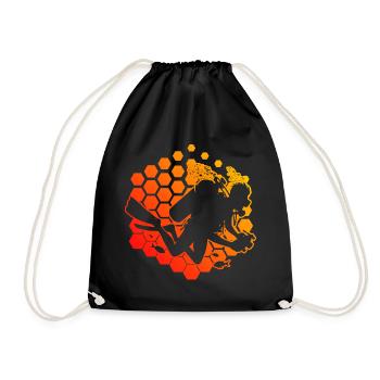Diver Diving Free Dive Diving Men - Drawstring Bag - black - Front
