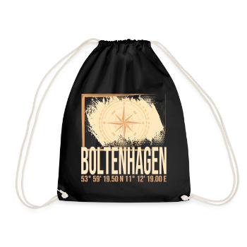 Boltenhagen Koordinaten - Turnbeutel - Schwarz - Vorne