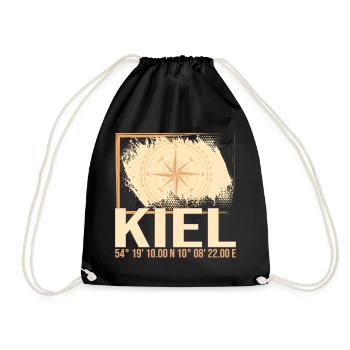 Kiel Koordinaten - Turnbeutel - Schwarz - Vorne