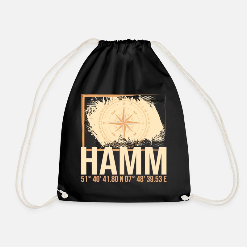 Hamm Koordinaten - Turnbeutel - Schwarz