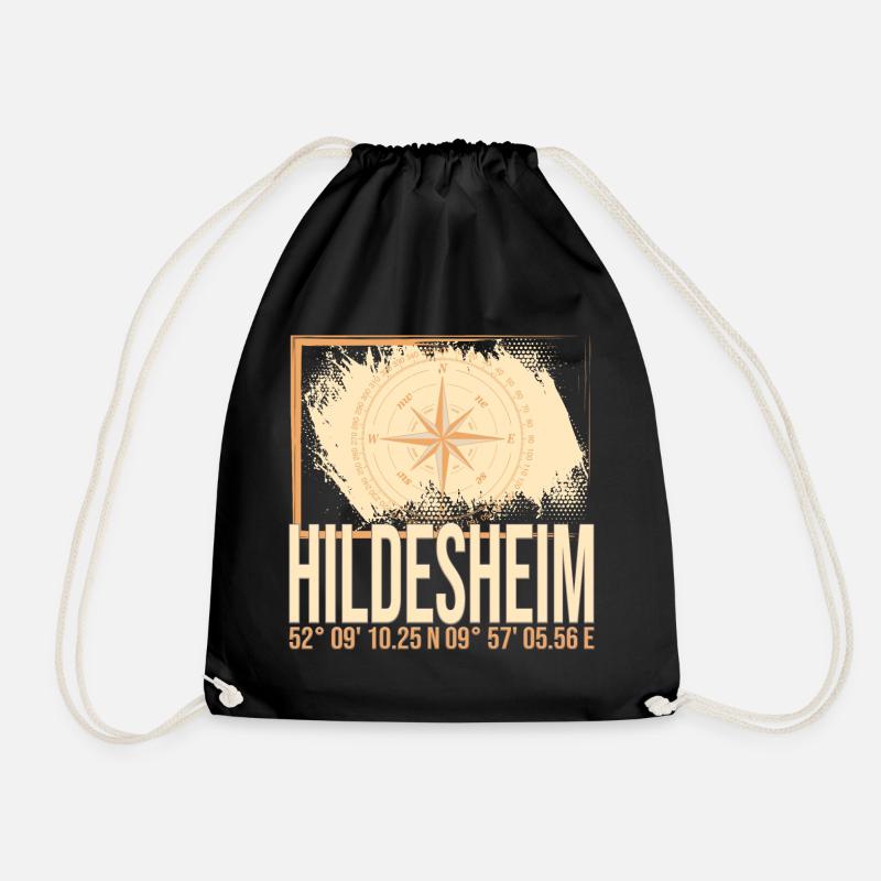 Hildesheim Koordinaten - Turnbeutel - Schwarz