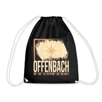 Offenbach Koordinaten - Turnbeutel - Schwarz - Vorne