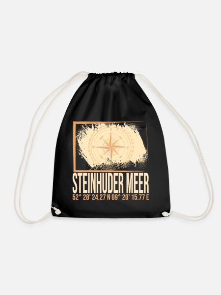 Steinhuder Meer Koordinaten - Turnbeutel - Schwarz