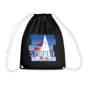 Segeln- Segelsport - Turnbeutel - Schwarz - Vorne