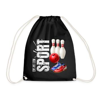 Eins mit dem Sport - Bowling - Turnbeutel - Schwarz - Vorne