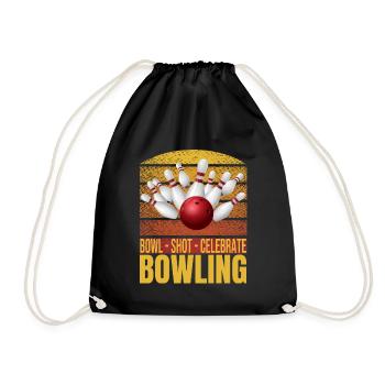 Bowl - Shot -Celebrate - Bowling - Turnbeutel - Schwarz - Vorne
