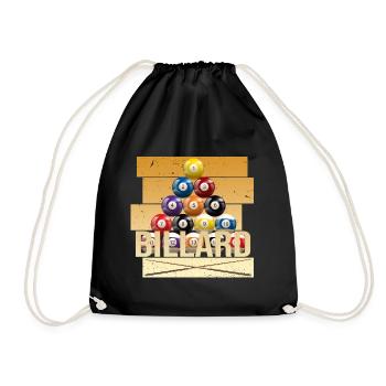Billard - Turnbeutel - Schwarz - Vorne