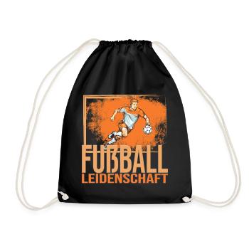 Fußball Leidenschaft - Turnbeutel - Schwarz - Vorne