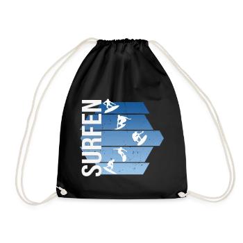 Surfen - Turnbeutel - Schwarz - Vorne
