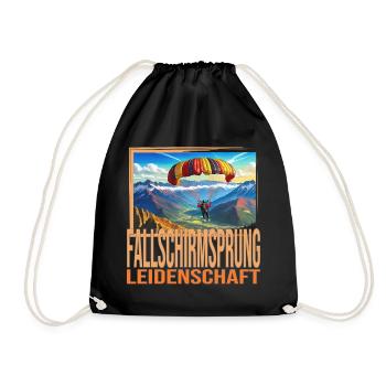 Fallschirmsprung Leidenschaft - Turnbeutel - Schwarz - Vorne