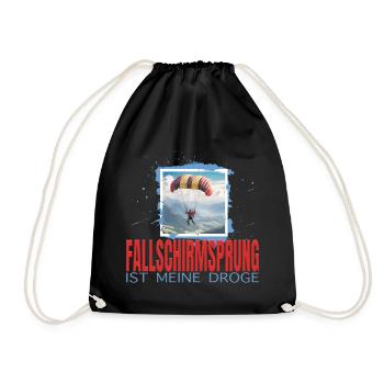 Fallschirmsprung ist meine Droge - Turnbeutel - Schwarz - Vorne