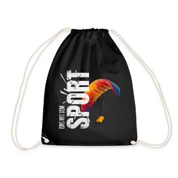 Eins mit dem Sport - Paragliden - Turnbeutel - Schwarz - Vorne