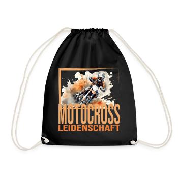 Motocross Leidenschaft - Turnbeutel - Schwarz - Vorne