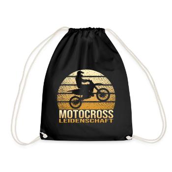Motocross Leidenschaft - Turnbeutel - Schwarz - Vorne