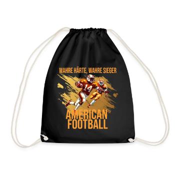 Wahre Härte - Wahre Sieger - American Football - Turnbeutel - Schwarz - Vorne