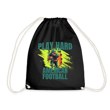 Play Hard - American Football - Turnbeutel - Schwarz - Vorne