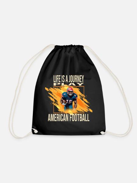 Life is a journey - American Football - Turnbeutel - Schwarz