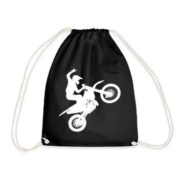 Motocross Dirt Biker Damen Freestyle Motocross - Turnbeutel - Schwarz - Vorne