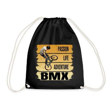 Passion - Life - Adventure - BMX - Turnbeutel - Schwarz - Vorne