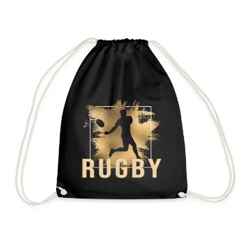 Rugby - Turnbeutel - Schwarz - Vorne