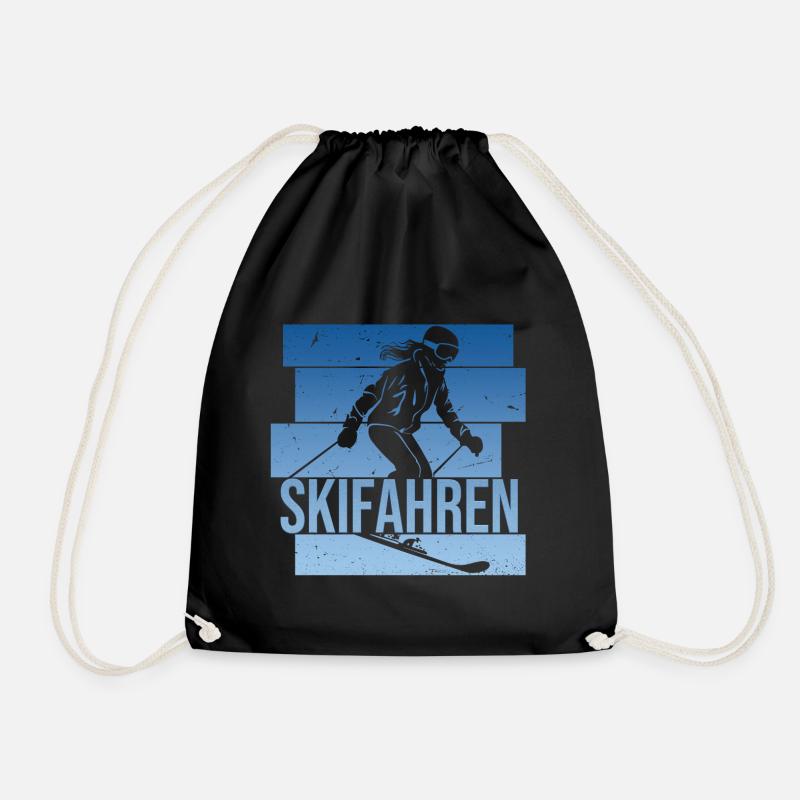 Skifahren - Turnbeutel - Schwarz