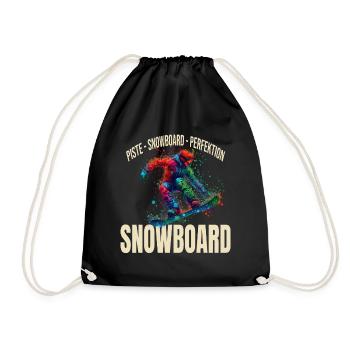 Piste - Snowboard - Perfektion - Turnbeutel - Schwarz - Vorne