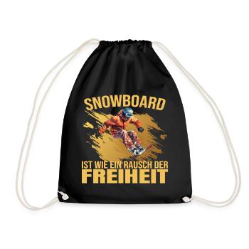 Snowboard ist wie ein Rausch der Freiheit - Turnbeutel - Schwarz - Vorne