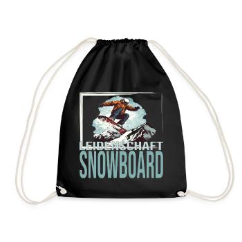 Leidenschaft Snowboard - Turnbeutel - Schwarz - Vorne